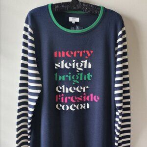 'crown & ivy' NWT Winter themed Fine 100% Cotton Sweater Size XL